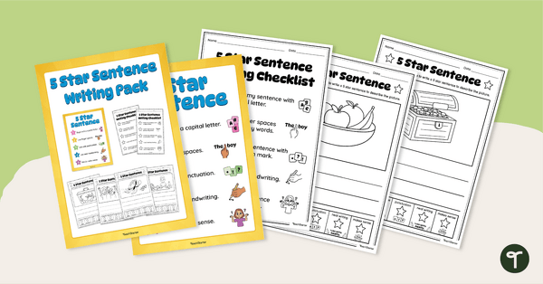 5 Star Sentence Writing Pack Teach Starter