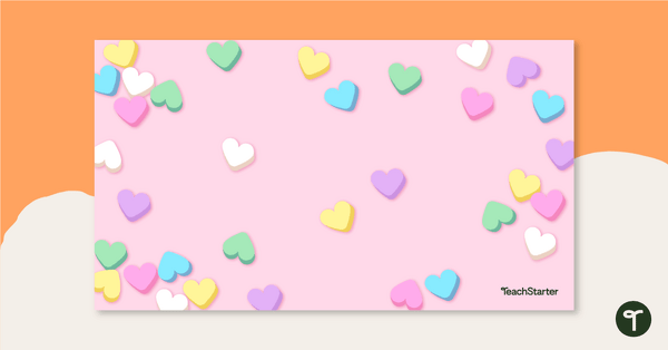 Virtual Background for Teachers - Candy Hearts teaching resource