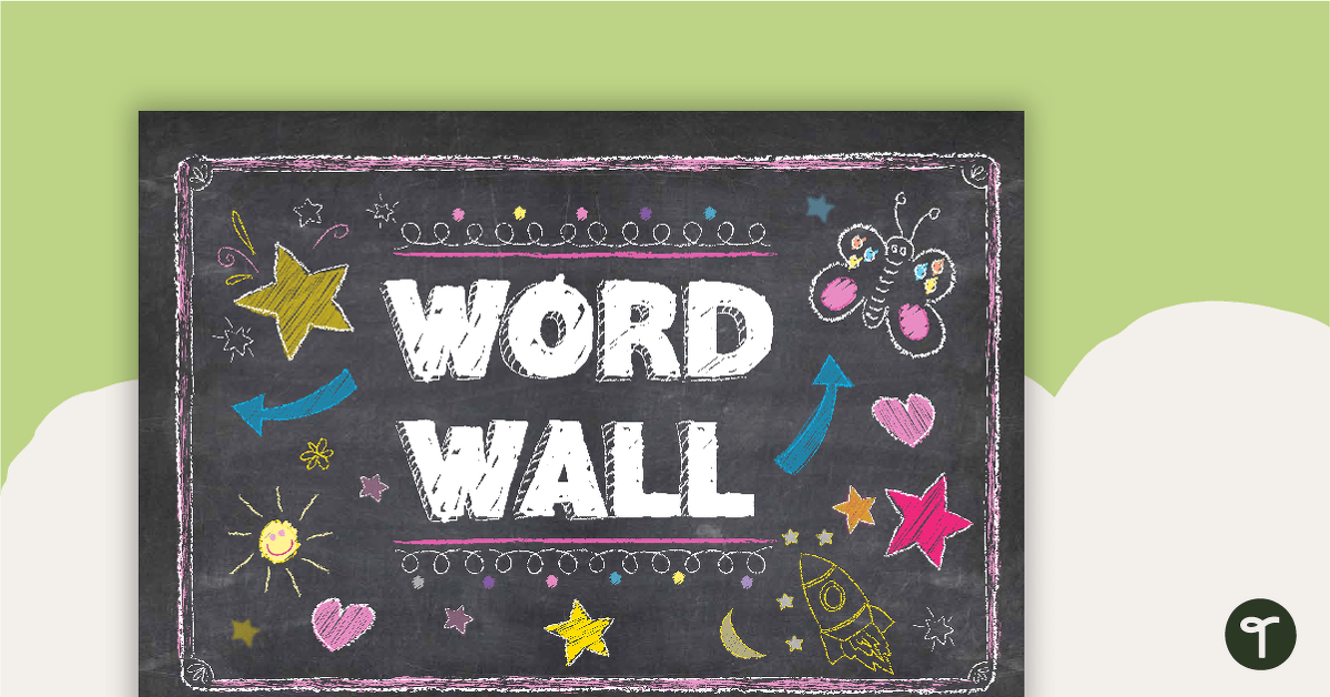Funky Chalkboard - Word Wall Template teaching resource