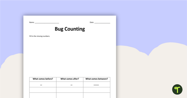 Go to 1-10 Bug Counting Worksheet teaching resource
