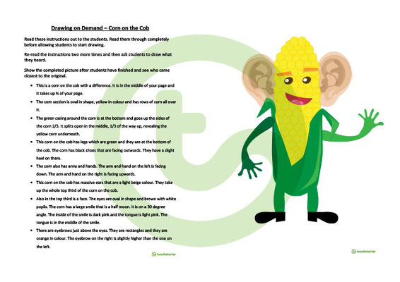 Drawing on Demand - Corn on the Cob teaching resource
