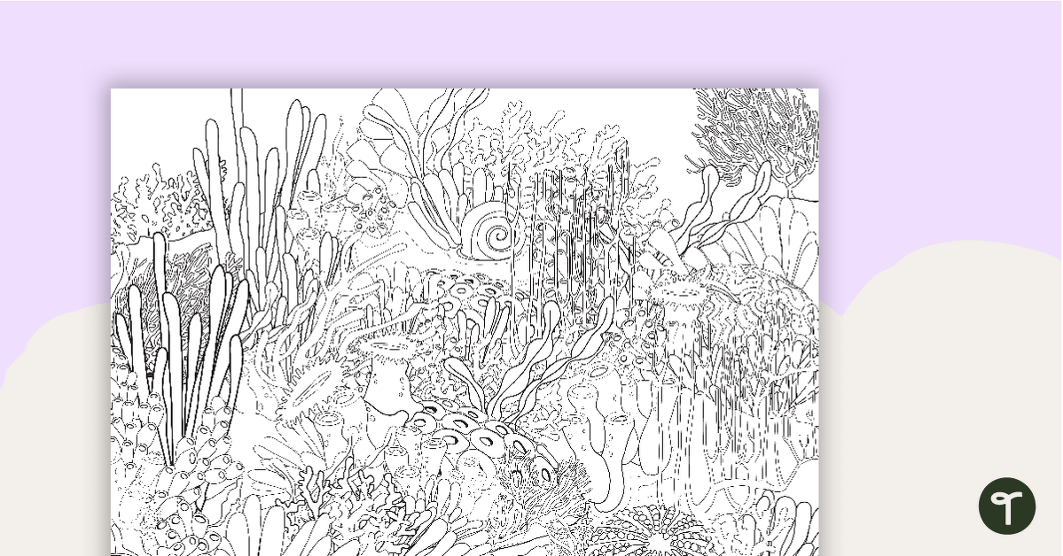 Pattern Coloring - Coral Scene teaching resource