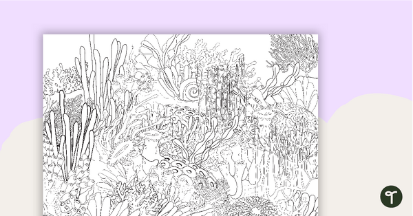 Pattern Coloring - Coral Scene teaching resource