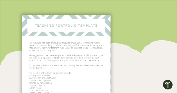 Go to Teaching Portfolio Template - Gray teaching resource