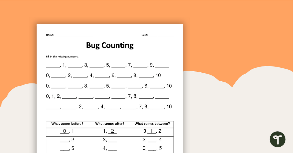1-10 Bug Counting Worksheet teaching resource