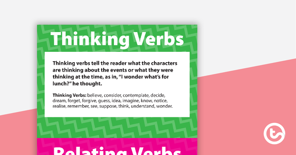 Thinking and Relating Verbs Poster teaching resource