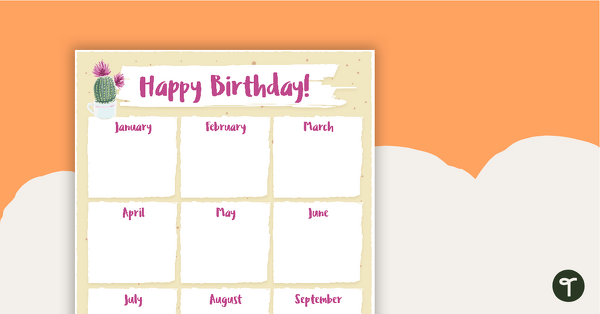 Go to Cactus - Happy Birthday Chart teaching resource