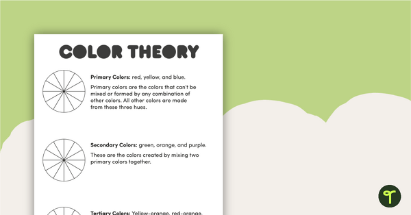 12-Part Color Wheel and Color Theory Worksheets teaching resource