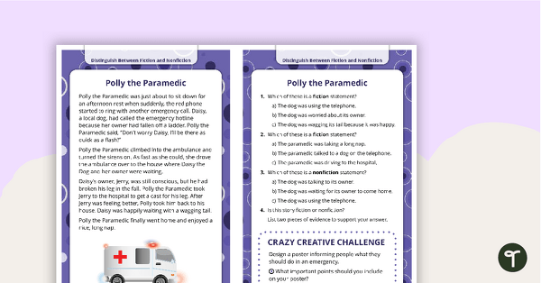 Comprehension Task Cards - Distinguishing Between Fiction and Nonfiction teaching resource