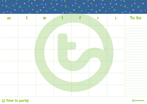 Squiggles Pattern - Monthly Overview teaching resource