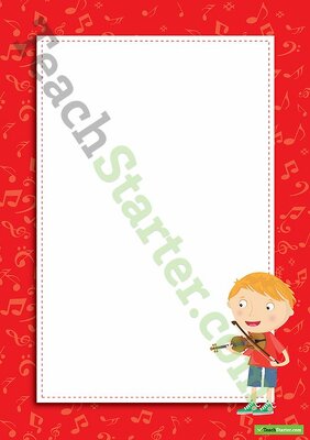 Music Boy Page Border - Word Template teaching resource