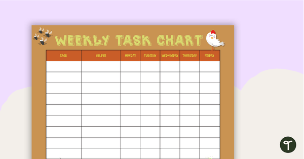 Animals - Weekly Task Chart teaching resource