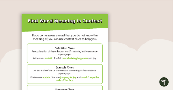 Go to Comprehension Task Cards - Finding Word Meaning In Context teaching resource