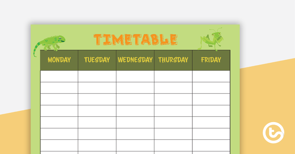 Animals - Weekly Timetable teaching resource