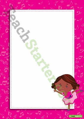 Dancing Girl Page Border - Word Template teaching resource
