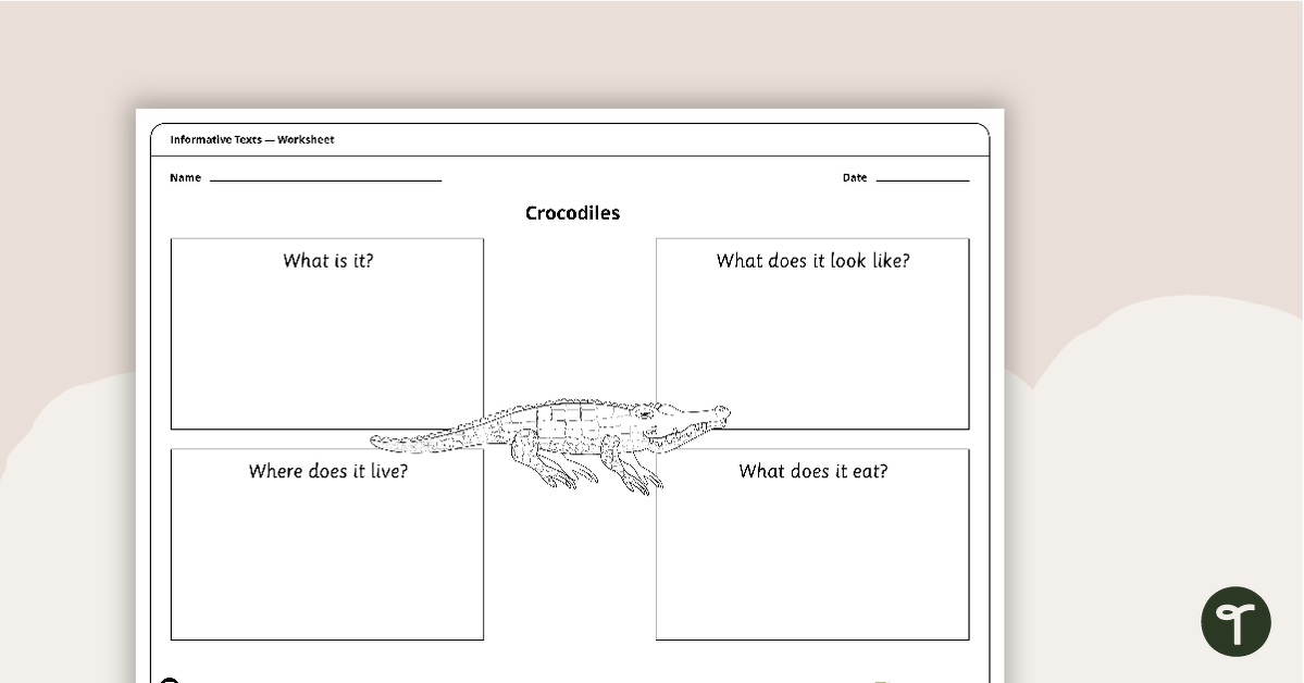 Informative Text Structure - Sorting Activity (Crocodiles) teaching resource