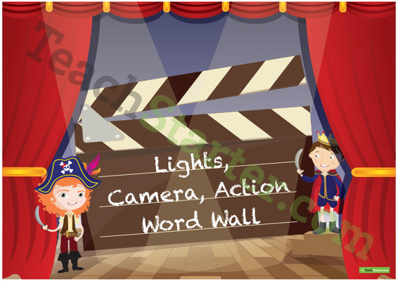 Lights, Camera, Action - Theater Word Wall Vocabulary teaching resource