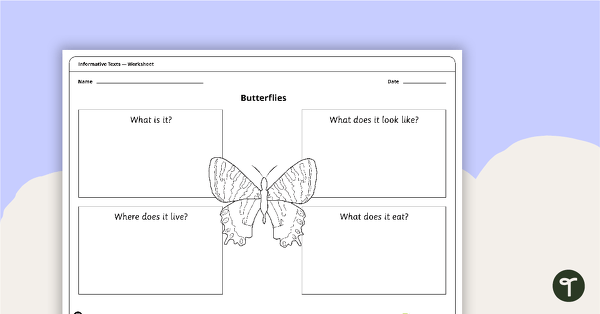 Go to Informative Text Structure - Sorting Activity (Butterflies) teaching resource