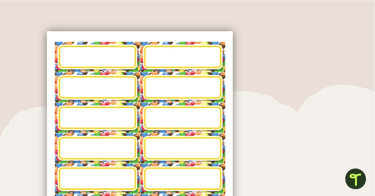 Printable Name Tags for Students — Candy Themed teaching resource