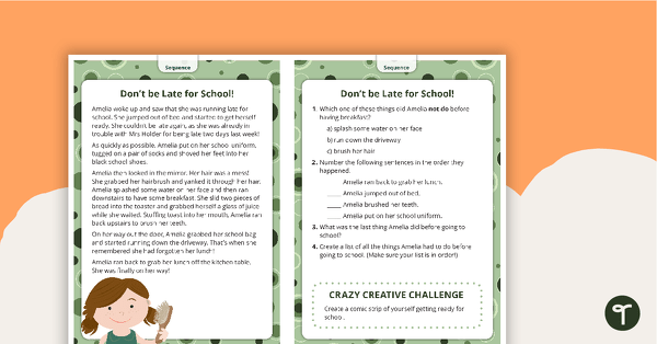 Go to Comprehension Task Cards - Understand Sequence teaching resource