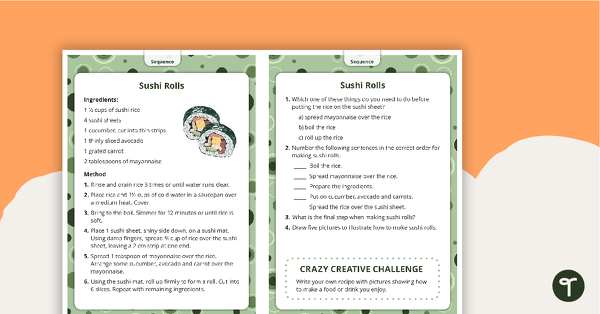 Comprehension Task Cards - Understand Sequence teaching resource