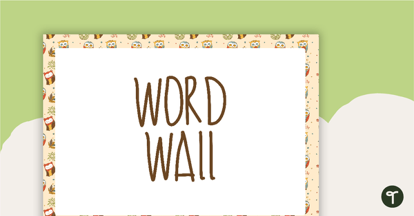 Owls Pattern - Word Wall Template teaching resource