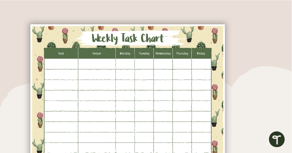 Go to Cactus - Weekly Task Chart teaching resource