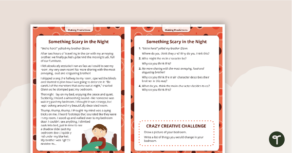Go to Comprehension Task Cards - Making Predictions teaching resource