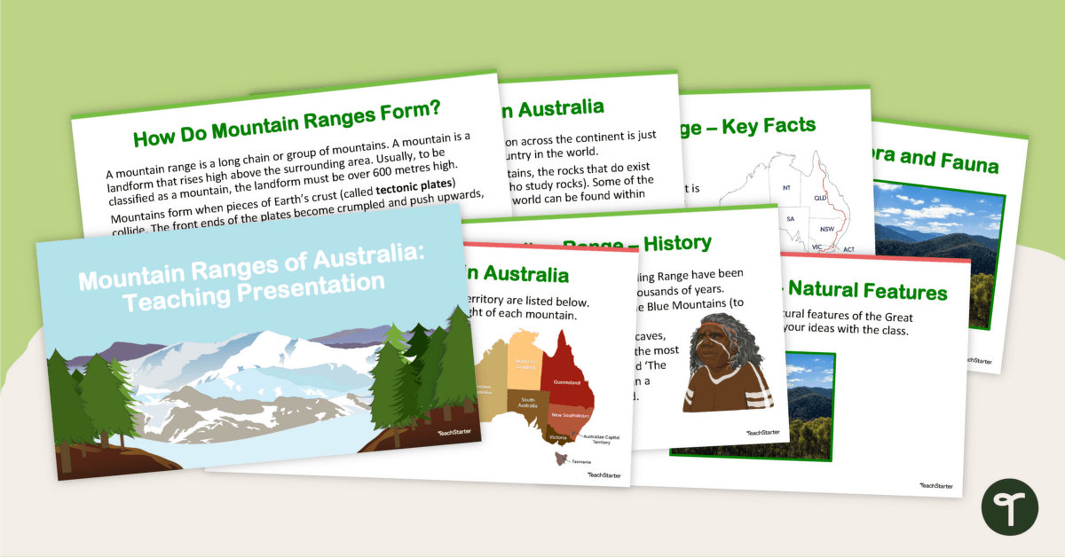 Mountain Ranges of Australia - Teaching Presentation teaching resource