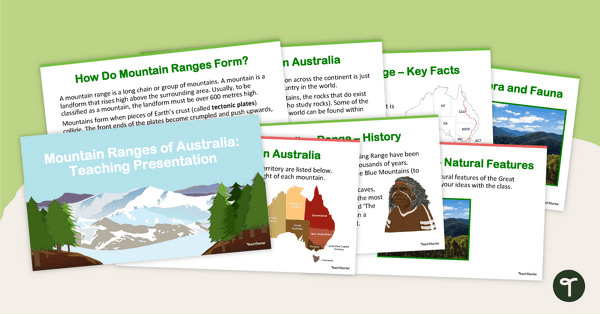 Natural Features of Australia - Mountain Ranges teaching resource