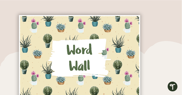Image of Cactus - Word Wall Template