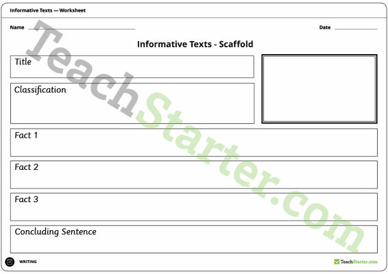 Simple Informative Texts - Writing Scaffold teaching resource