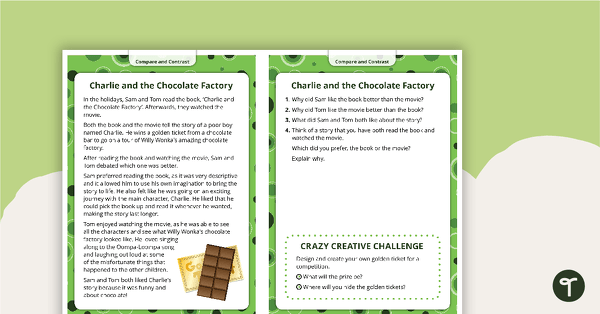 Go to Comprehension Task Cards - Compare And Contrast teaching resource