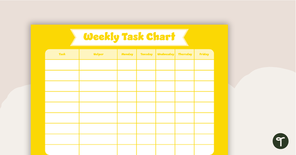 Plain Yellow - Weekly Task Chart teaching resource