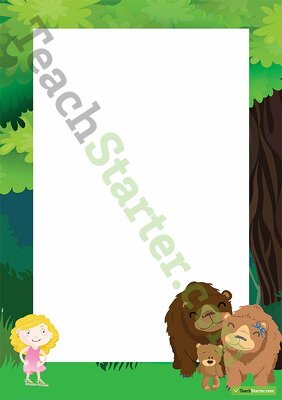 Goldilocks Fairy Tale Border - Word Template teaching resource