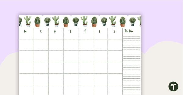 Cactus - Monthly Overview teaching resource