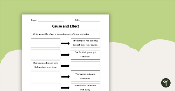 Preview image for Cause and Effect - Scenario Worksheet - teaching resource