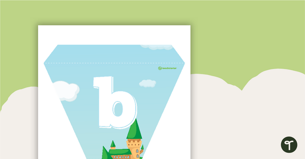 Fairy Tales and Castles - Letters and Number Pennant Banner teaching resource