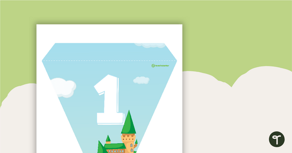 Fairy Tales and Castles - Letters and Number Pennant Banner teaching resource