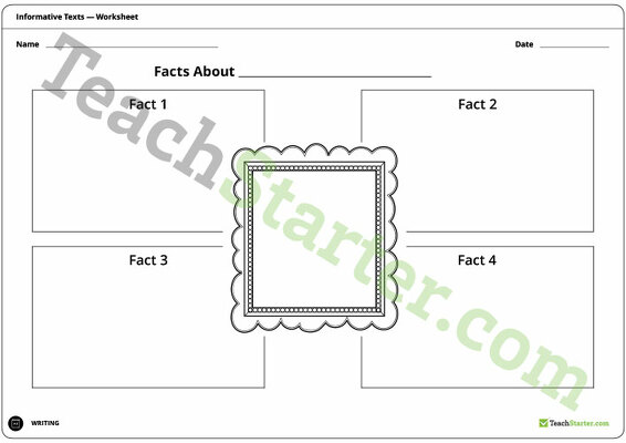 'Facts About...' - Informative Texts Worksheet teaching resource