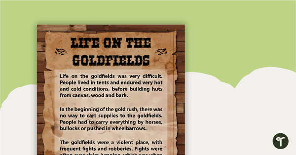 Preview image for Life on the Goldfields Poster - teaching resource