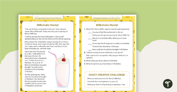 Preview image for Comprehension Task Cards - Distinguishing Between Fact and Opinion - teaching resource