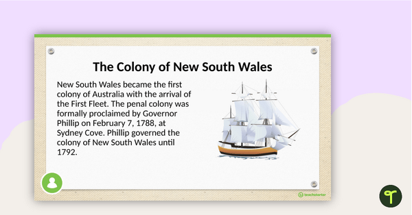 Preview image for The Establishment of Australia's Colonies PowerPoint - teaching resource