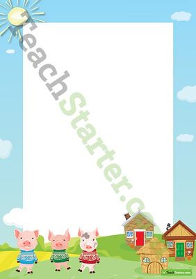 Preview image for Three Little Pigs Border - Word Template - teaching resource