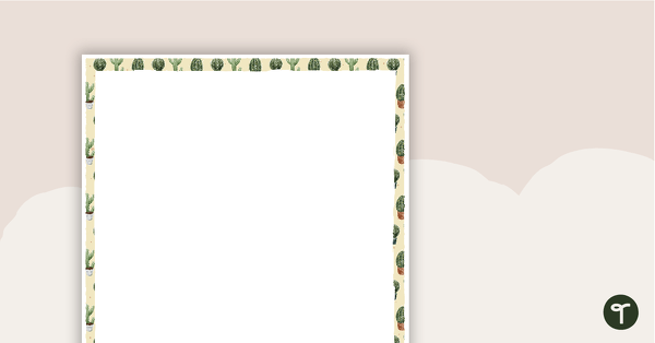 Go to Cactus - Portrait Page Border teaching resource