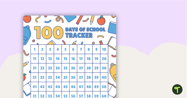 Go to 100 Days of School Tracker Poster teaching resource