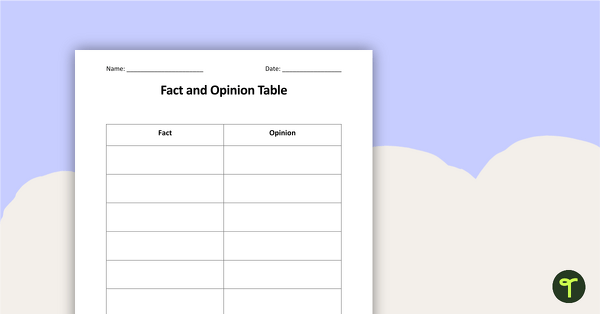 Preview image for Fact or Opinion - Sentence Sort Worksheet - teaching resource