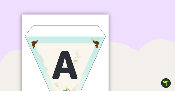 Go to Travel Around the World - Letters and Number Bunting teaching resource