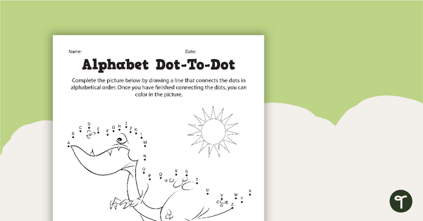 Preview image for Dot-to-Dot Drawing - Alphabet - Dinosaur - teaching resource