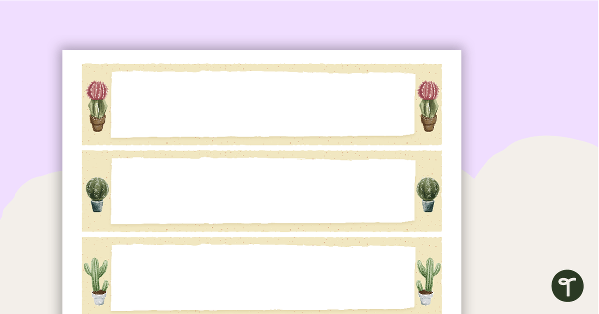 Cactus - Tray Labels teaching resource